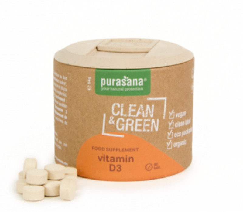 Purasana Clean & Green Vitamin D3 Organic (90 comprimés)