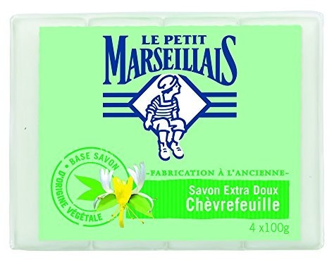 Le Petit Marseillais Savons extra doux chevrefeuille (4x100 g)