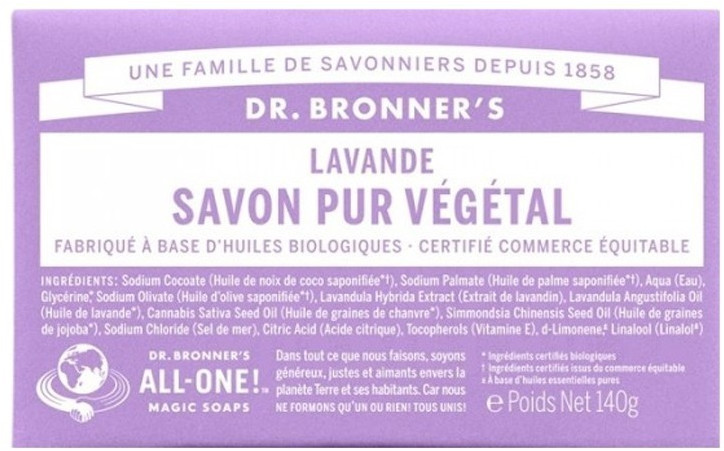 Dr. Bronner's Savon pur végétal lavande (140 g)