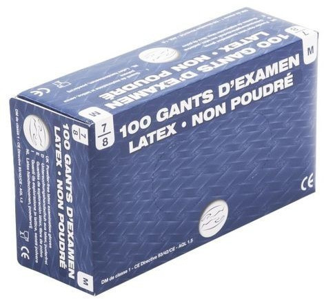 Beauty Coiffure 100 gants d'examen non poudré en latex Taille M