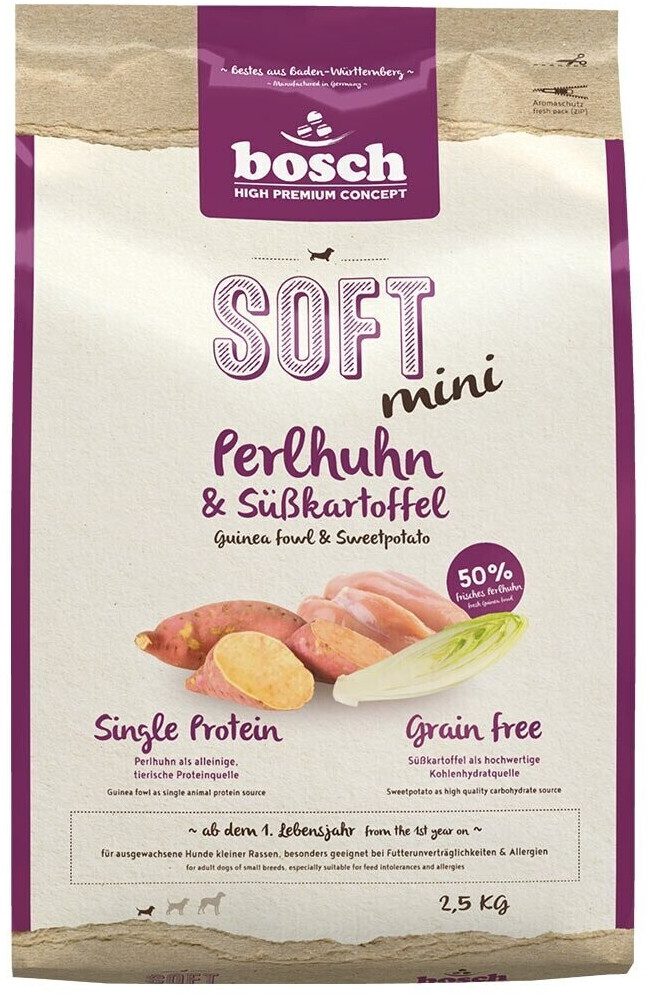 bosch HPC Soft Mini Dog guinea fowl & sweet potato dry food 2.5kg