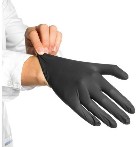 Vivezen Boite de 100 gants jetables noirs en nitrile, non poudrés , taille M  au meilleur prix sur