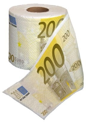 ThumbsUp Papier toilette billet de 200 euros (1 rouleau)