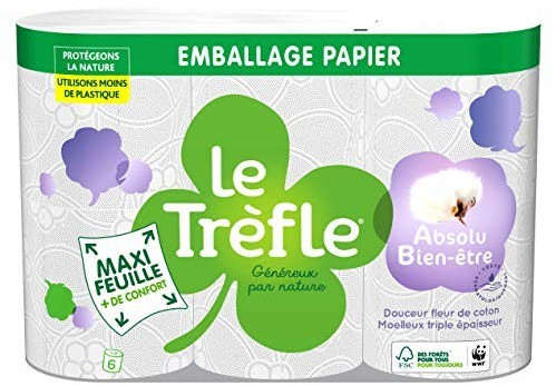 Le Trèfle Absolu Bien-être Papier toilette (6 rouleaux)