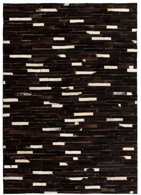 VidaXL Black and white rug out of fabric patches 160 x 230 cm