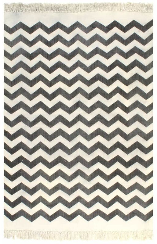 VidaXL Hand made rug zigzag design 120 x 180 cm