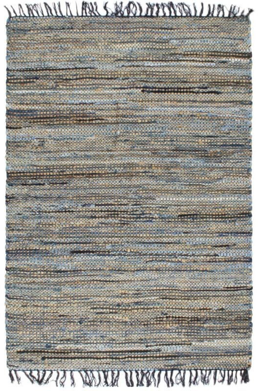 vidaXL Chindi grey handmade rug 120 x 170 cm