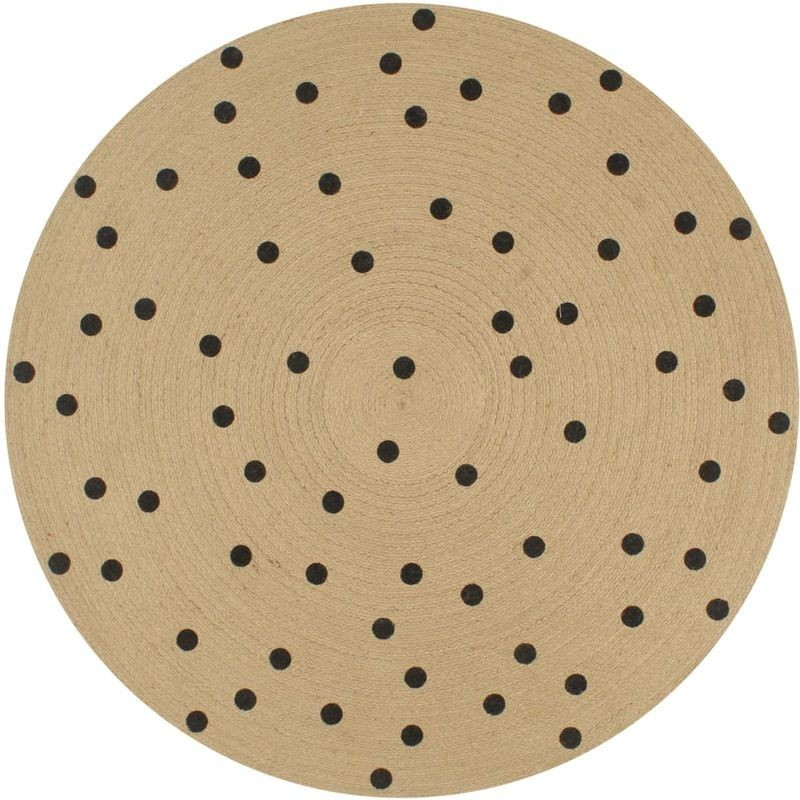 VidaXL Round beige polka dot rug 150 cm
