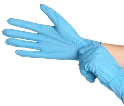 Vivezen Boite de 100 gants en nitrile jetables, non poudrés, taille S, bleu
