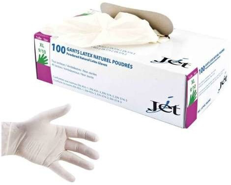 Provence Outillage Gants jetables latex naturel poudrés, taille 6/7 S