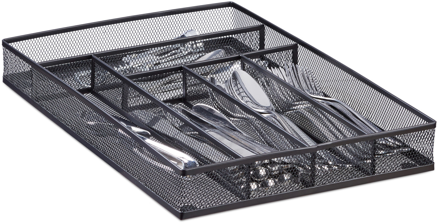 Relaxdays Replacement Cutlery Basket 5,1 x 28,6 x 40,6 cm black (10299770)