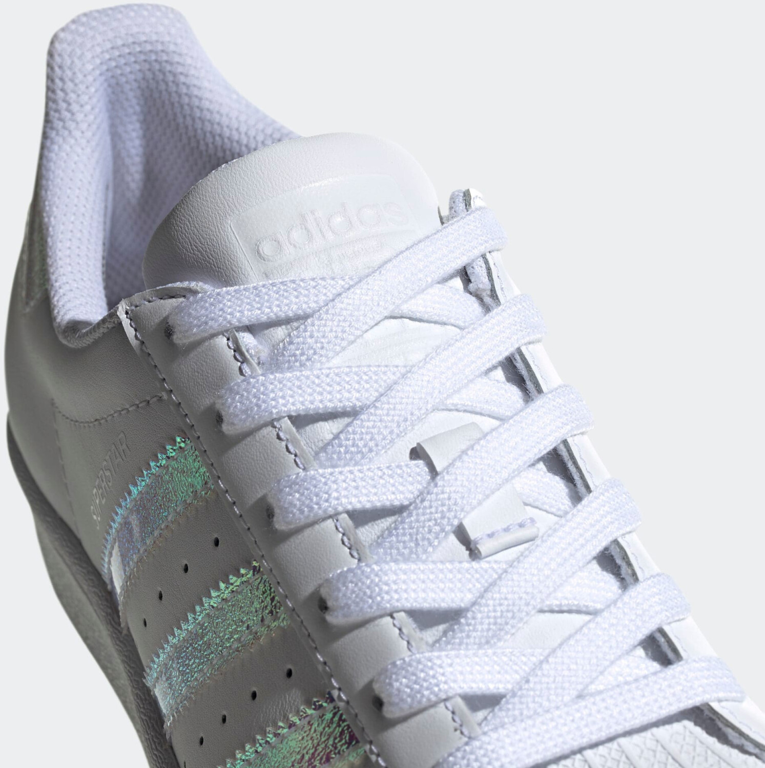 Adidas superstar j white silver sale
