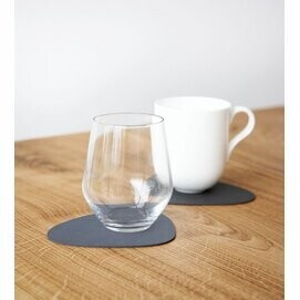 LINDDNA Glass coasters Curve Double Nupo dark blue / Nupo black (set of 4)
