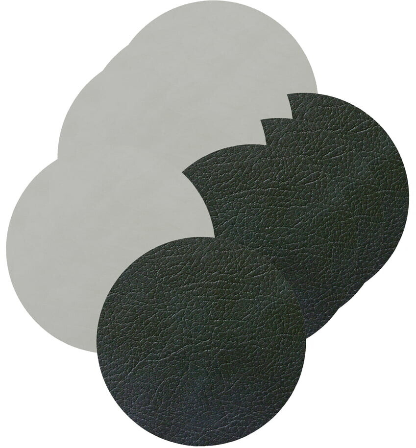 LINDDNA Glass coasters round Double Cloud black / Nupo metallic (set of 4)