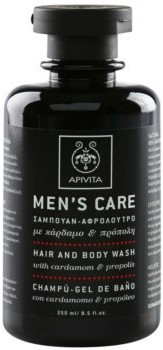 Apivita Men's Care Cardamom & Propolis Shampoo & Shower Gel 2 in 1 (250ml)