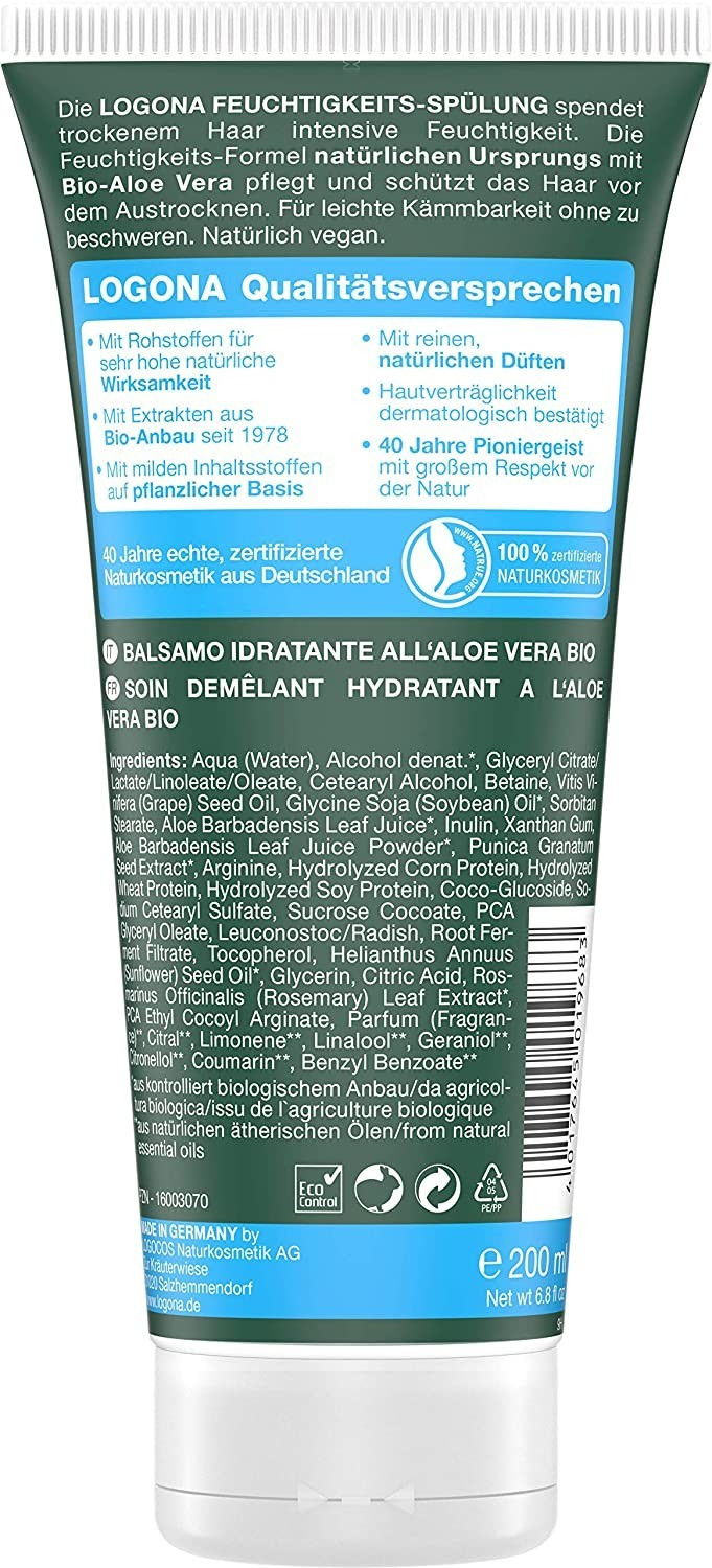 Logona Feuchtigkeits Spülung Bio-Aloe Vera (200 ml) ab 6,37 € |  Preisvergleich bei