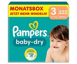 PAMPERS Baby-Dry couches taille 3 (6-10kg) 156 couches pas cher