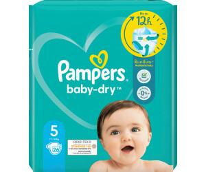 Pampers Couches Taille 5 (11-16 kg), Baby-Dry, 144 Couches Bébé