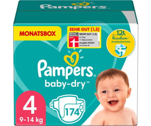 Pampers Baby-Dry Windeln 1 x 174 Größe: 4 4 Gr 9-14kg Monatsbox 
