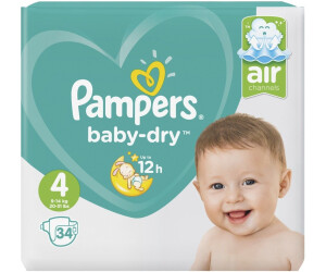 Pampers Baby-Dry Taille 4, 104 Couches, 9-14kg - Cdiscount Puériculture &  Eveil bébé
