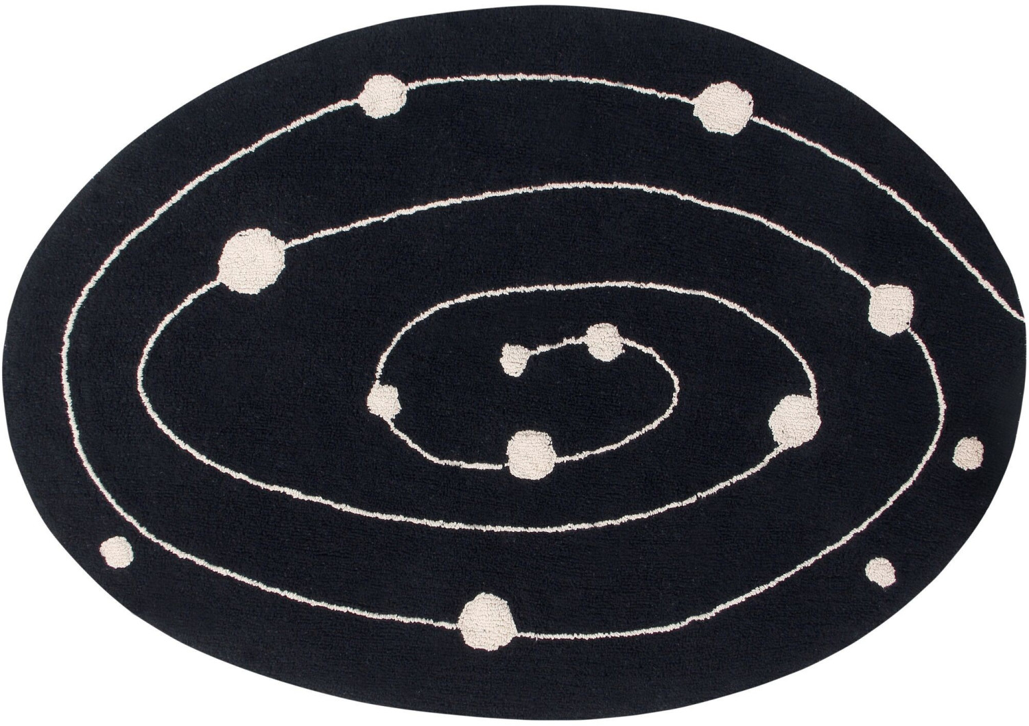 Lorena Canals Black recycled cotton rug with Milky Way design 140 x 200 cm