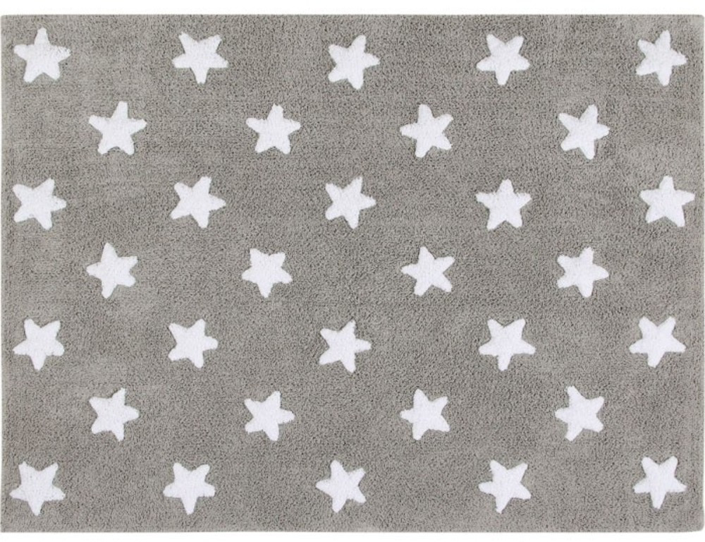 Lorena Canals Grey rug with white stars 120x160cm