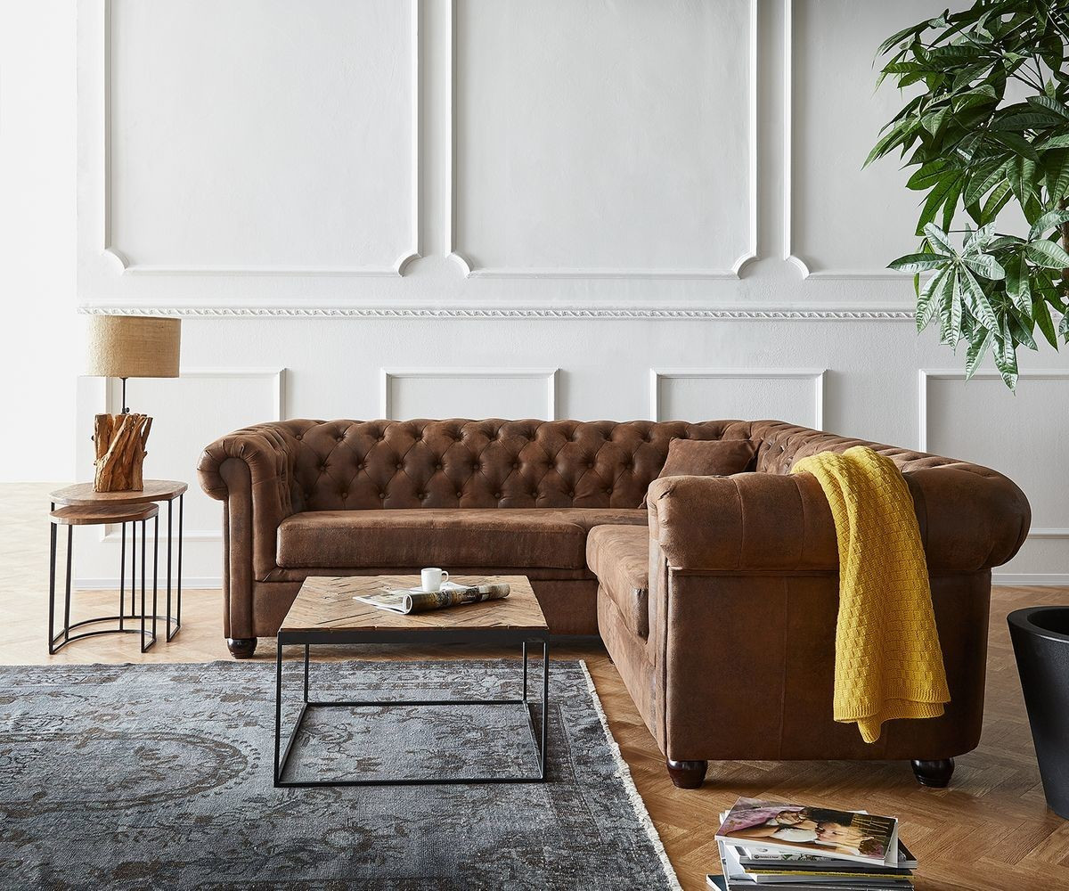DeLife Chesterfield 200 cm Vintage brown