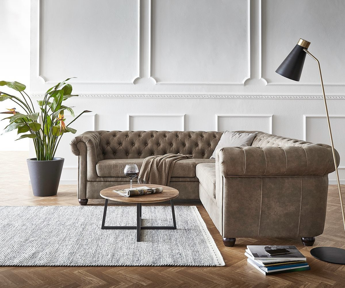 DeLife Chesterfield 209x200 cm taupe