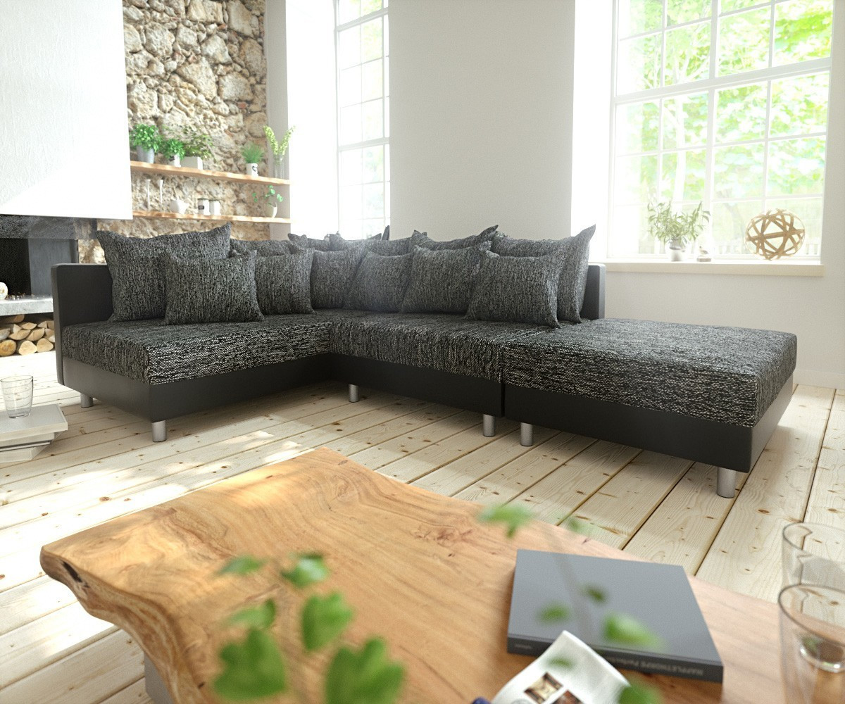 DeLife Clovis ottoman left with armrest black