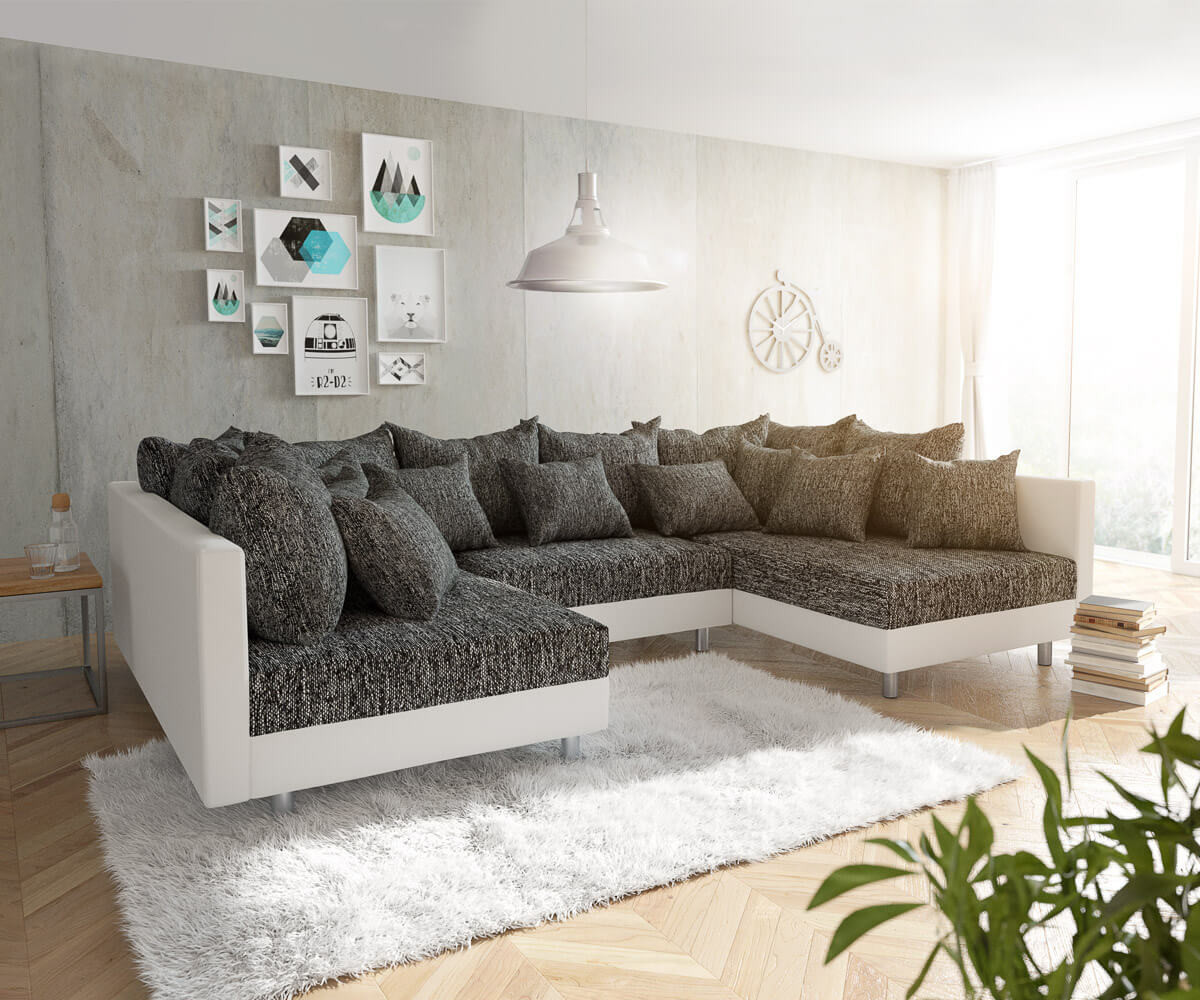 DeLife Clovis es Sofa white/black