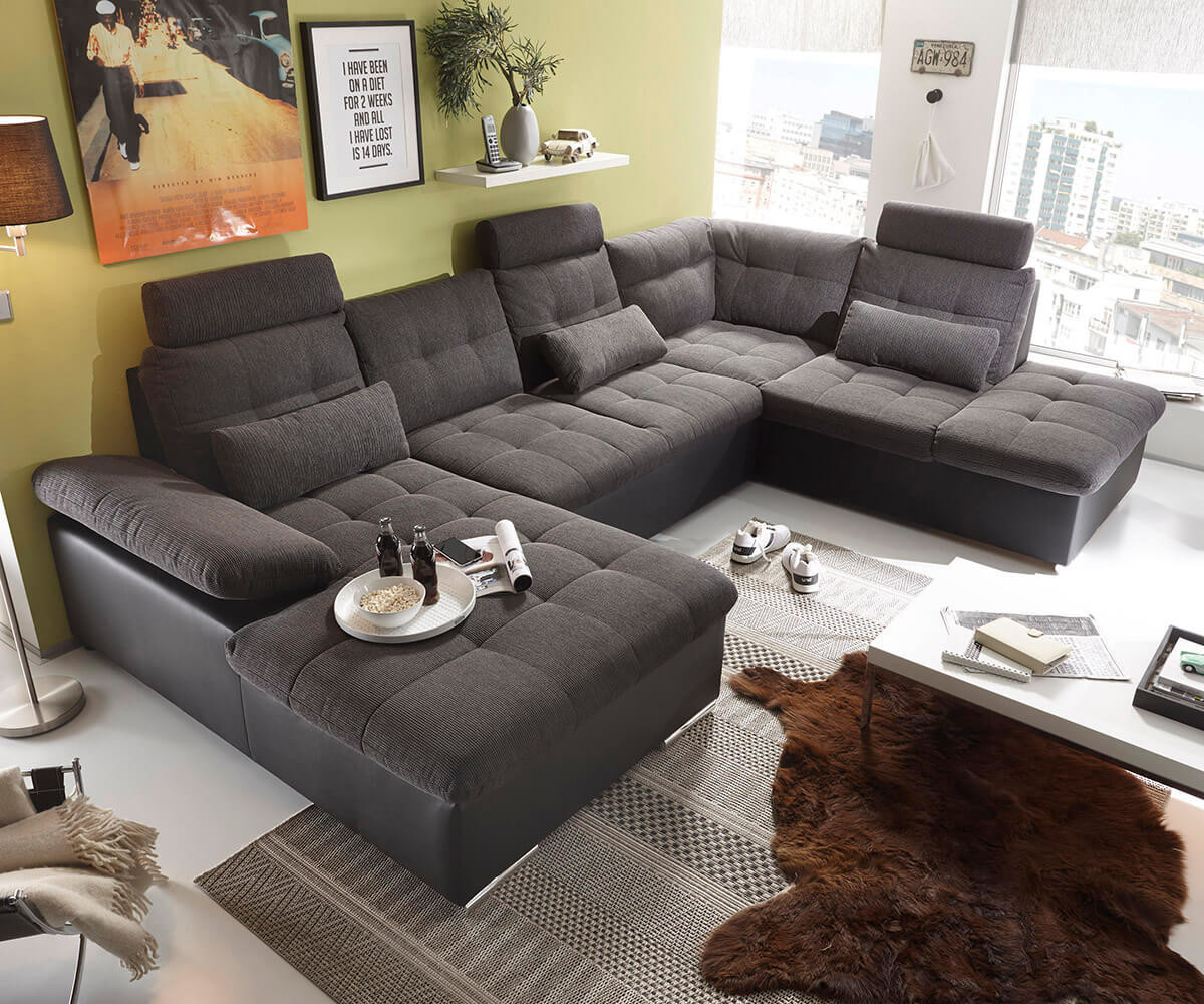 DeLife Jerrica 325x220 with bed grey/black