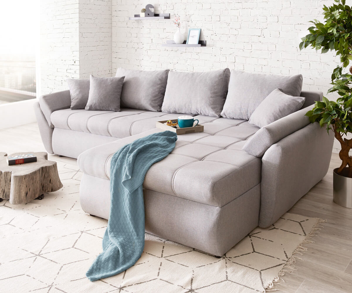 DeLife Loana 275x185 ottoman variable quilted grey