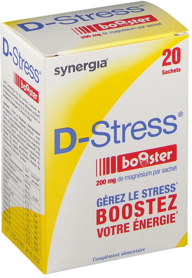 D-STRESS BOOSTER 20 sachets | Magnésium de 3ème Génération + Taurine +  Arginine + Vitamines B | Booste l'Énergie Physique et Mentale | LABORATOIRE