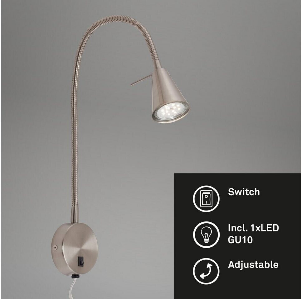 Briloner LED-Bettleuchte mit Flexarm nickel matt (2082-012) ab 27