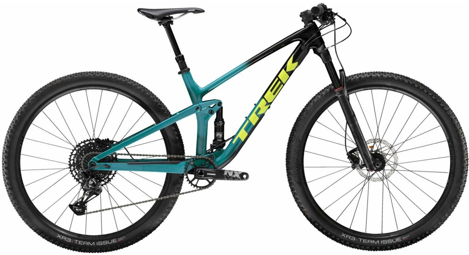 Trek Top Fuel 9.7 29 (2020) trek black to teal fade