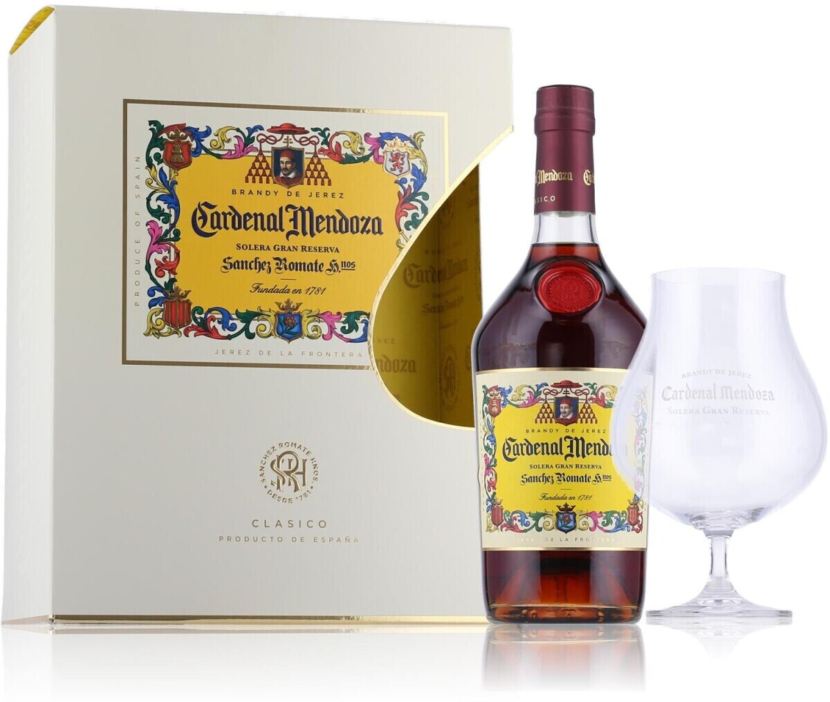 Cardenal Mendoza Brandy 0,7l 40% Gift Set with Glass ab 23,99 € |  Preisvergleich bei