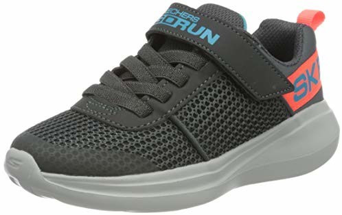 Skechers Go Run Fast (97875L) charcoal textile/charcoal synthetic/blue/orange trim