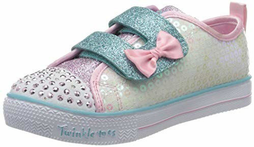 Skechers Shuffle Lite Mini Mermaid (20063N) white textile/pink sequin trim
