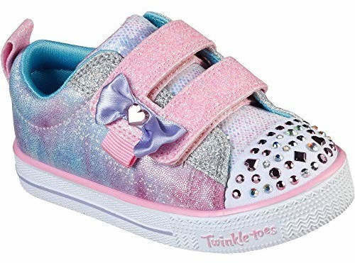 Skechers Shuffle Lites (20320N) light pink textile/turq/silver trim