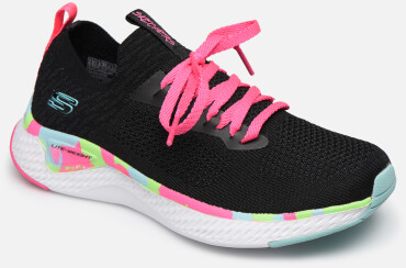 Skechers Solar Fuse (302040L) black knit mesh/multi trim