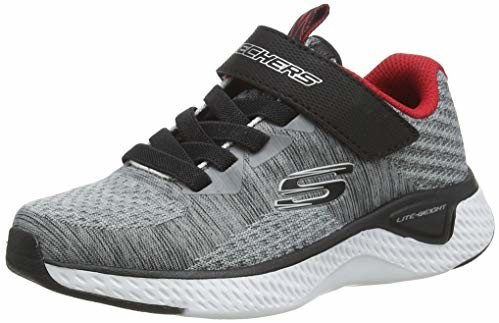 Skechers Solar Fuse (400021L) gray/black textile/black/red trim