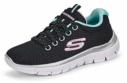 Skechers Summits (302070L) black mesh/turquoise trim