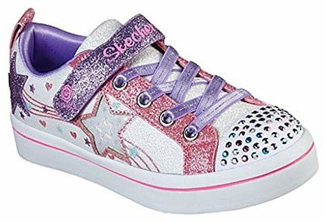 Skechers Twi-Lites 2.0 (314030L) white textile/multi/pink trim
