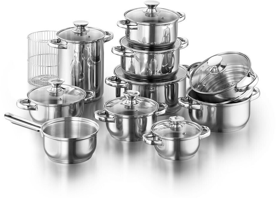Kopf Induction cookware set made of stainless steel Janina (9 pieces) silver