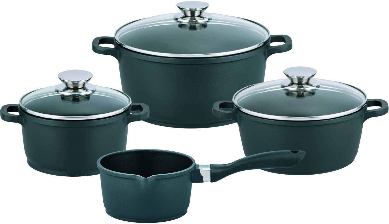 Elo Pot set Alucast (set 7 pcs) Ø 16.20.24.16cm black