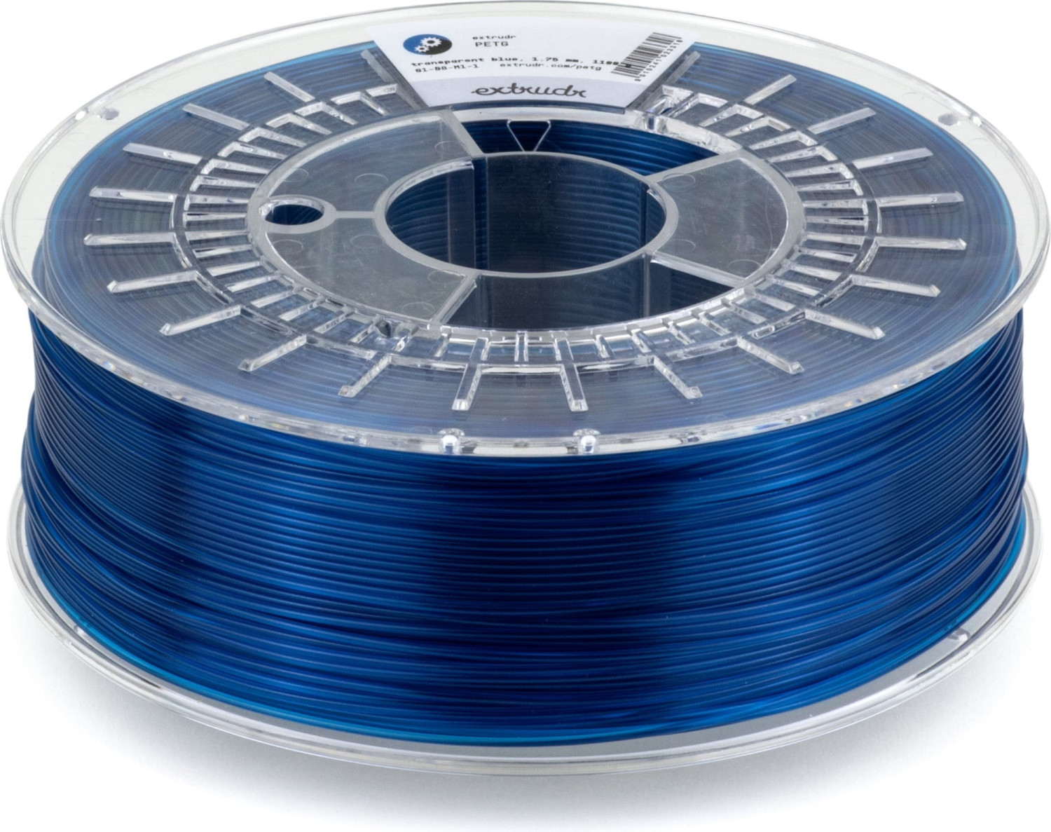 Extrudr 3D-Filament Petg transparent blue 1.75mm 1100g