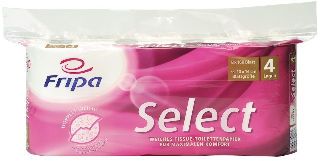 Fripa Papier toilette Select 4 épaisseurs (x8)
