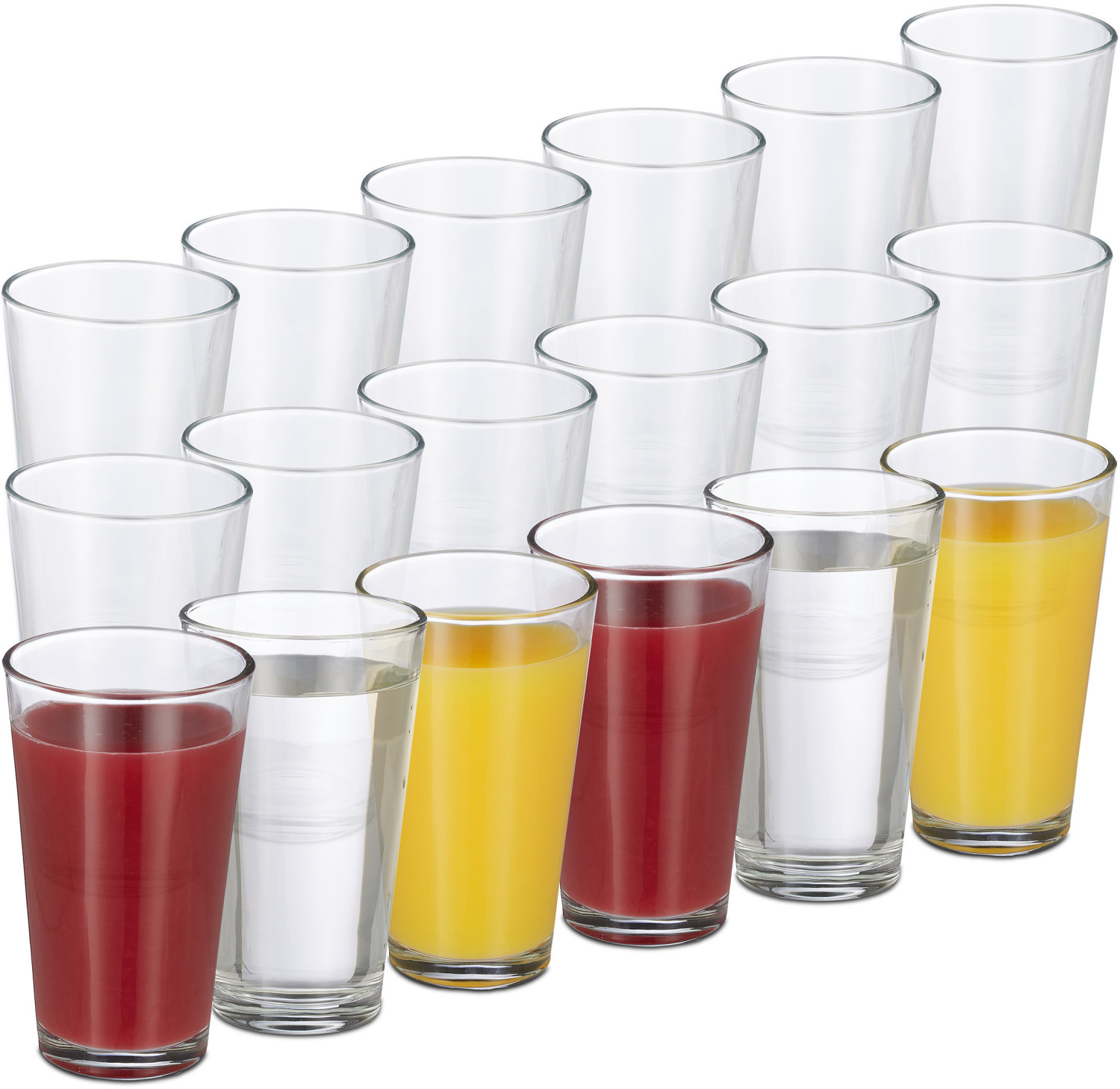 Relaxdays Set of 18 drinking glasses water glasses 500 ml