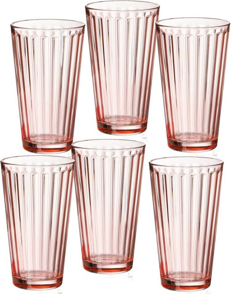 Ritzenhoff & Breker Long drink glasses set Lawe, 6 pieces, 400 ml of rose