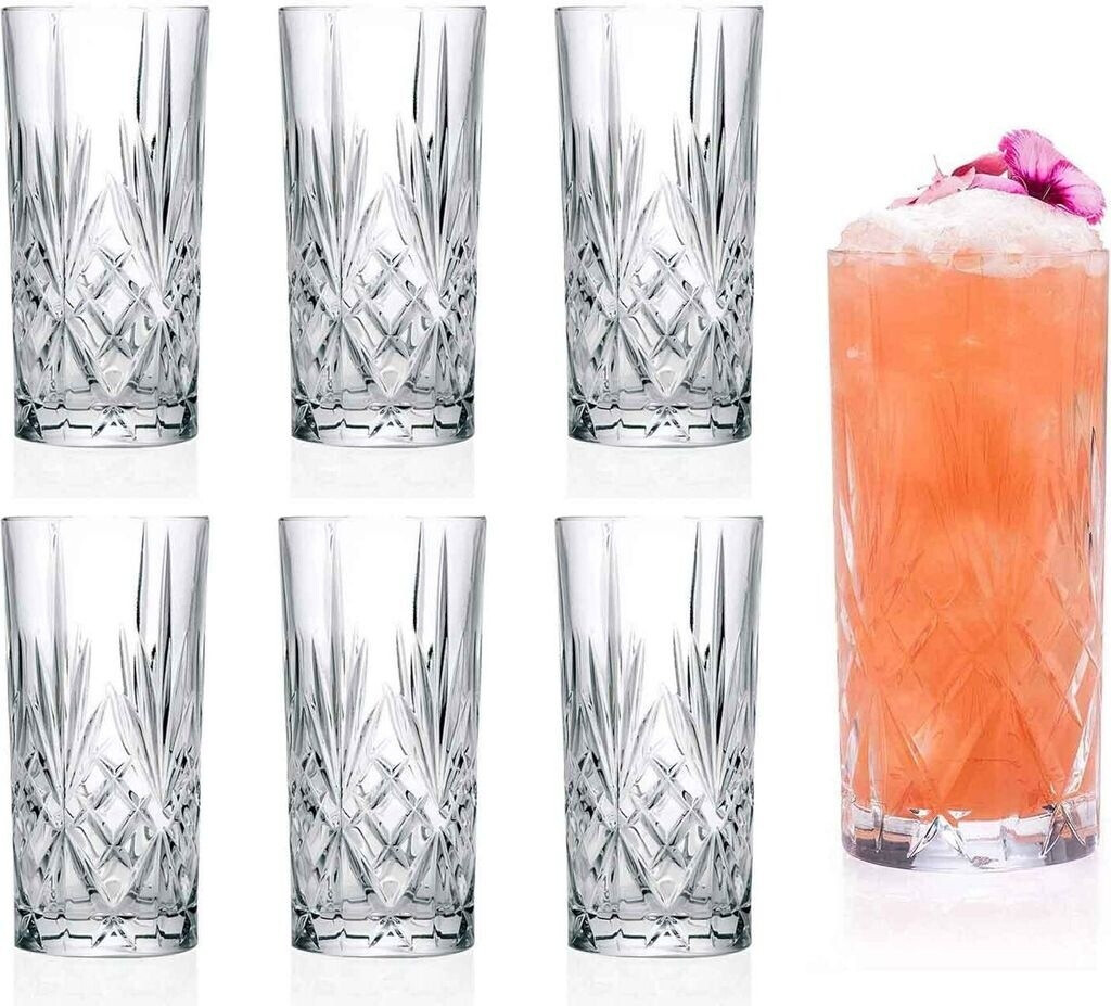 RCR 25766020006 Melodia cocktail and water glasses made of crystal 350 ml, set of 6